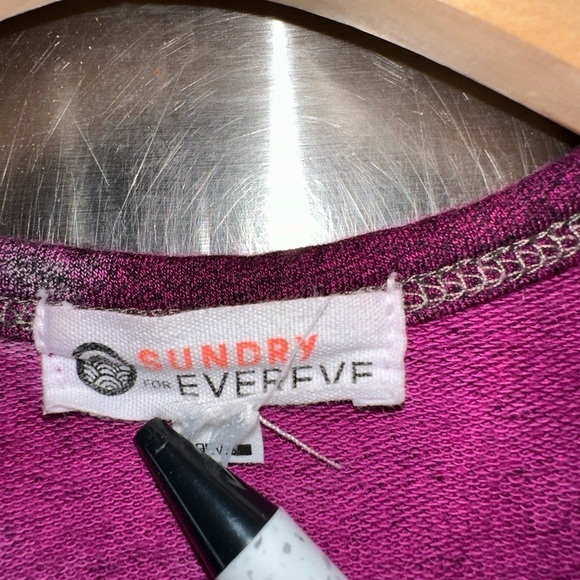 2 for $26 Sundry for Evereve Weekender Drawstring Waist Dress Purple Tie Dye LG - Picture 6 of 9